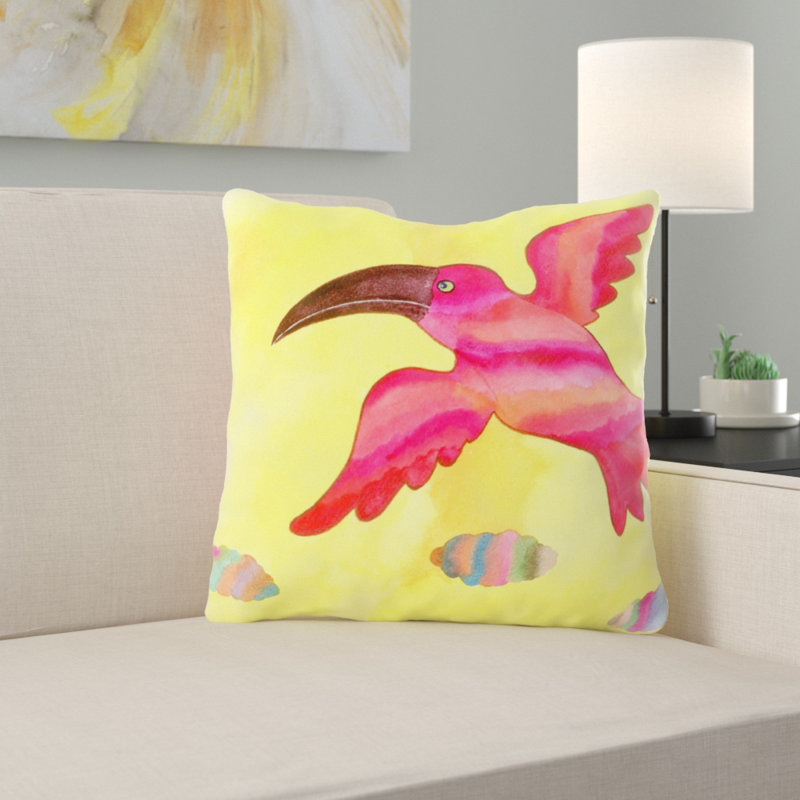 Coussin décoratif aquarelle Kozak, Microsuède, Intérieur