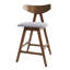 2 tabourets de comptoir Mid-Century 2 - gris foncé rembourrés et 2 pieds en bois d'hévéa
