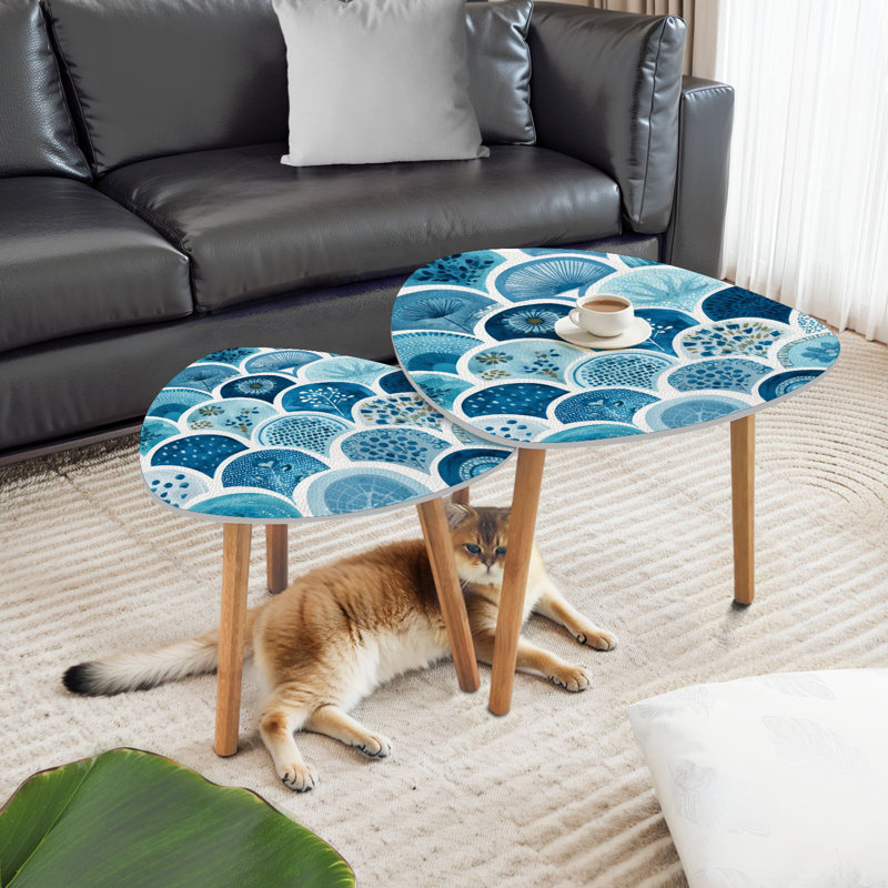 Ensemble de 2 tables basses gigognes Triangle