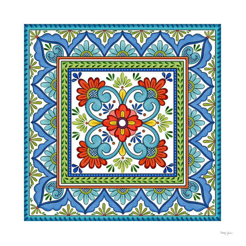 "Seville III" par Nancy Green, reproduction d'art sur toile tendue, H 12 po x l 12 po, Non, Imprimé avec cadre blanc