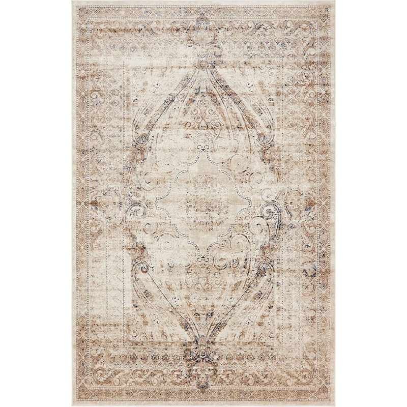 Parrado Ikat Indoor Rug, Rectangle 5' x 8'