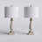 Masonboro 26.5 in. Antique White Vintage Dimmable Resin For Bedroom/Living Room Bedside Desk Nightstand Table Lamps With Linen Empire Shade And USB Port-1752872543