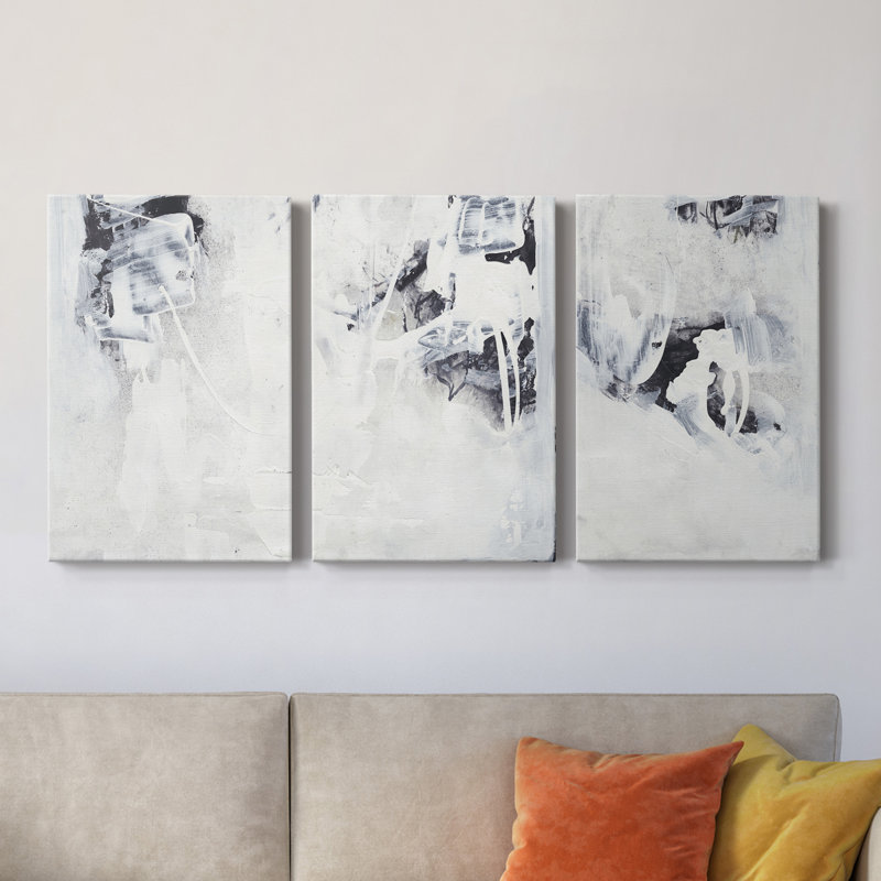 Fire and Ice I - Ensemble de 3 toiles tendues, H 36 po x l 72 po x P 1 po