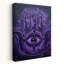 Purple Hamsa Eye Gothic Mystical Contemporary Violet Wall Art Print 1 Piece Wrapped Canvas Wall Art-141556956