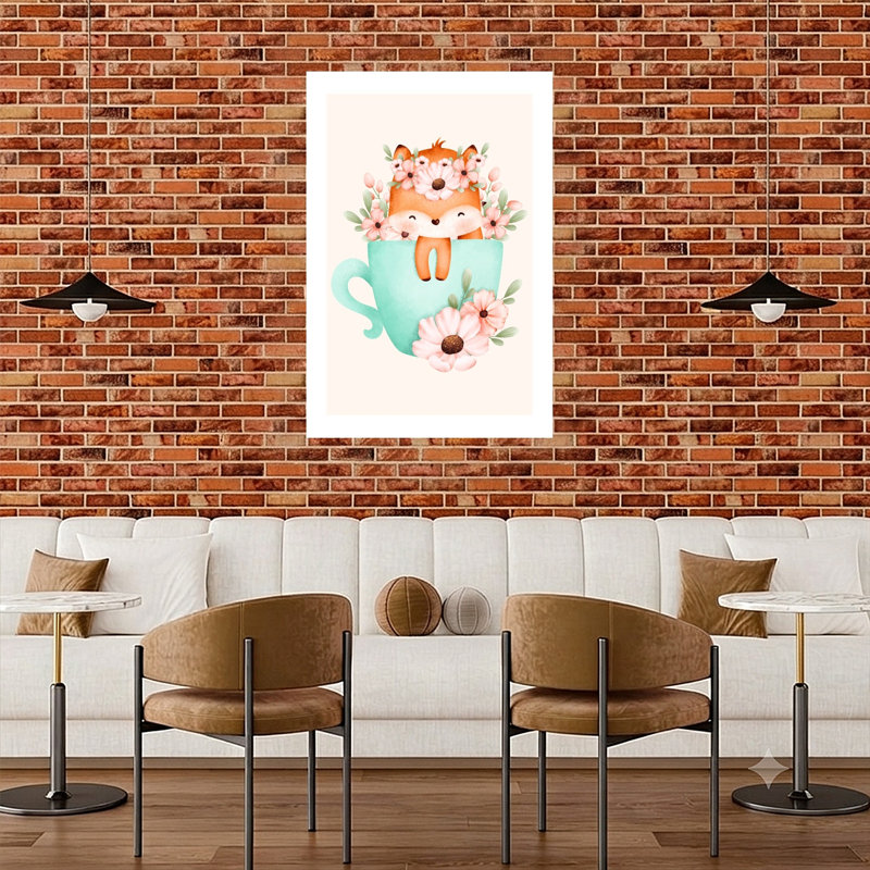 «Sweet Fox», impression d'art mural fantaisiste et contemporain, 48" H x 32" W