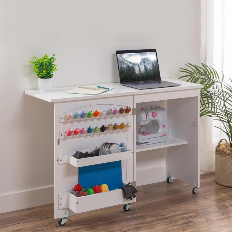 Table de couture pliante multifonctionnelle et table d'appoint, Gris