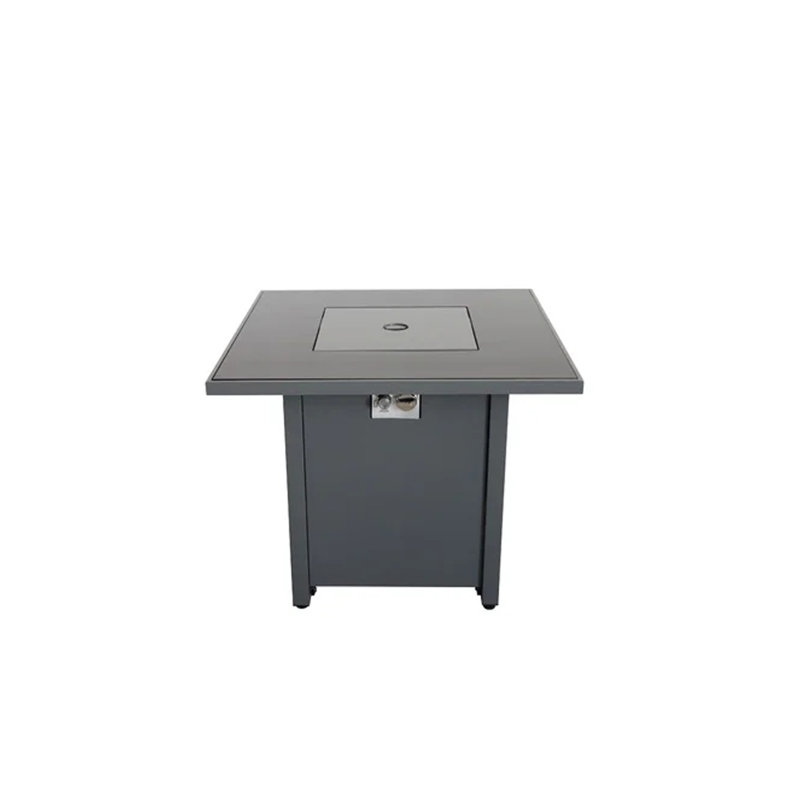 25" H x 30" W Steel Outdoor Fire Pit Table with Lid