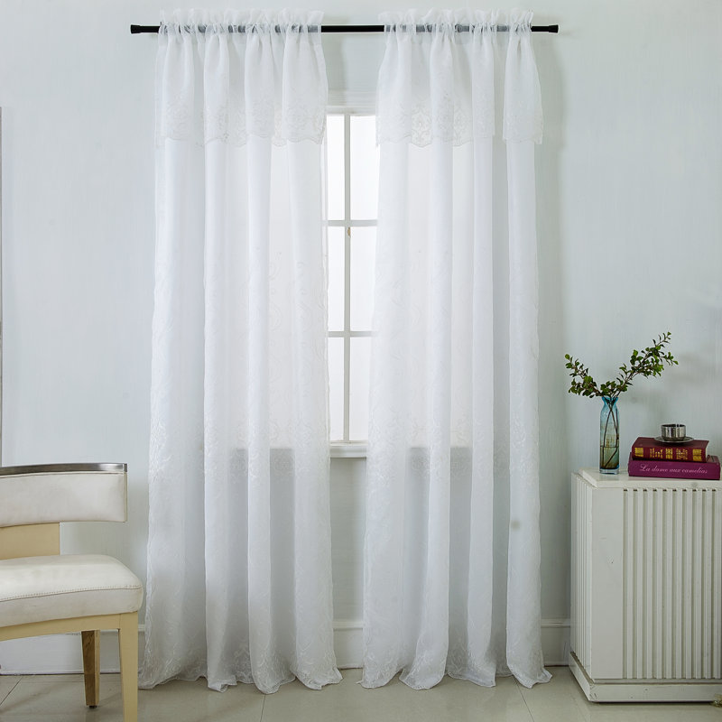 Colbert Semi Sheer Curtain Single Panel, White
