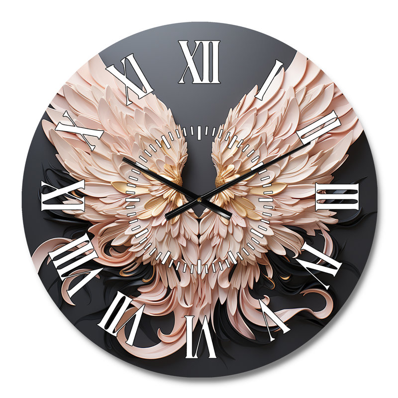 Horloge murale Minimalisme Angel Wings - Femme déesse, Médium