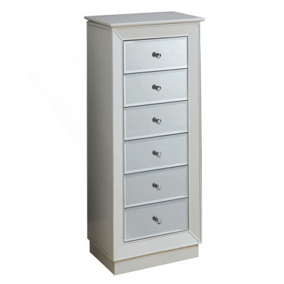 White 6-Drawer Jewelry Armoire