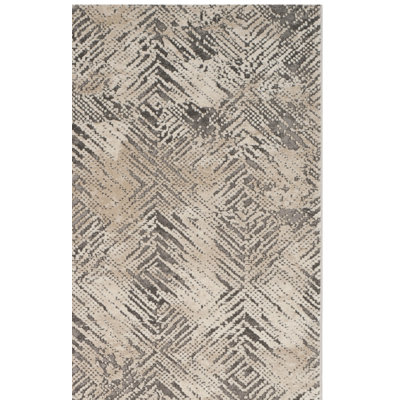 Tapis ivoire / gris à motif géométrique Edvin