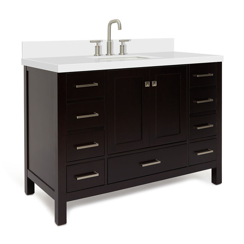 Ensemble de meuble-lavabo simple 48 po Cambridge, Rectangular, Espresso