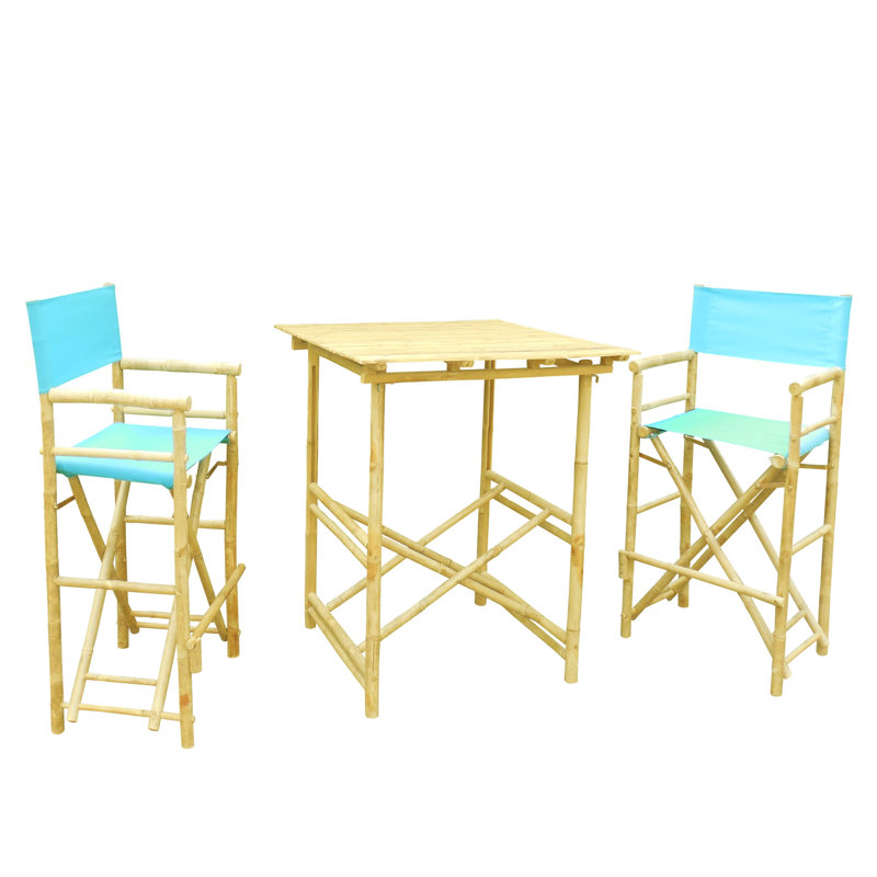 2 - Person Patio Dining Set with Square Table, Aqua