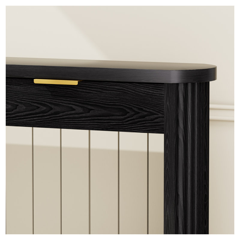 Console de rangement en bois aggloméré 70,1 po avec façade ondulée et tiroirs 70,1 po