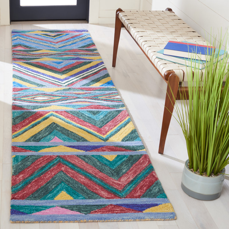 Adeyinka Hand Tufted Wool And Cotton With Latex Southwestern Rug, Runner 2'3" x 9'