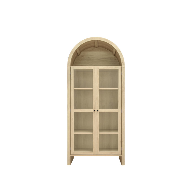 Unité de rangement arquée de 70,11 po de hauteur avec tablettes réglables et porte en acrylique pour un garde-manger fonctionnel