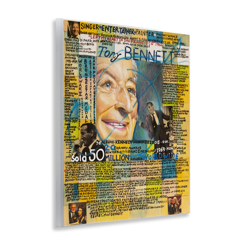 "Tony Bennett", collage sur bois par Sabin