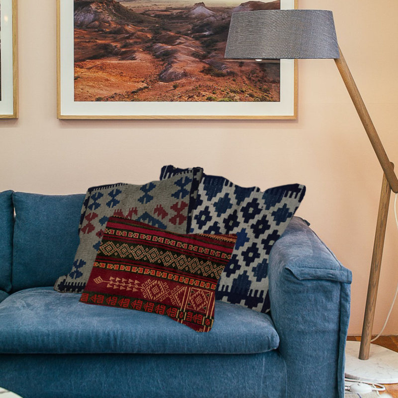 Geoffrey Kilim Handwoven Maroon Oak Cushion Cover