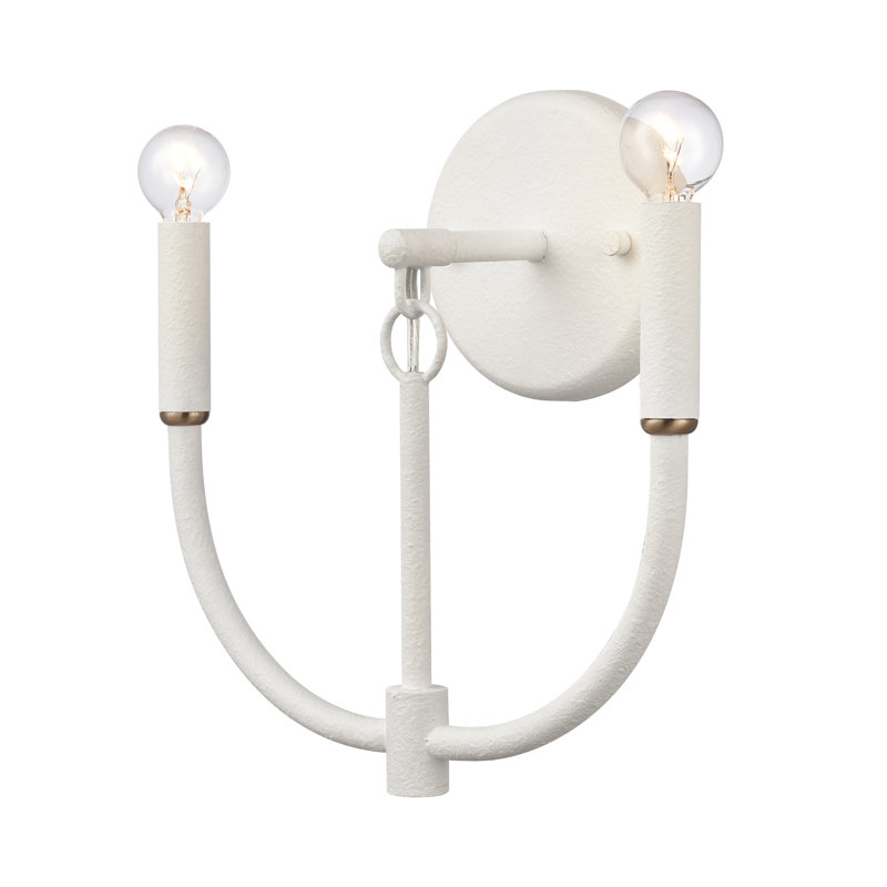Applique murale 2 lumières Continuance de 11 po de hauteur - Corail blanc