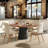 Modern Solid Wood Round Dining table - Stylish Wooden Kitchen Table With Sturdy Pedestal Base For Dining Room Kitchen & Home Decor-247169435