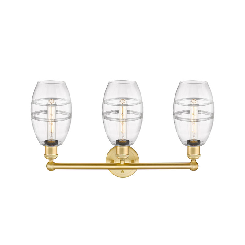 Kusham 3 - Light Dimmable Vanity Light, Clear, Satin Gold