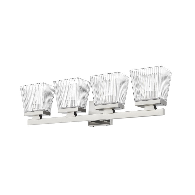 Meuble-lavabo 4 lumières Lutrische, Nickel brossé