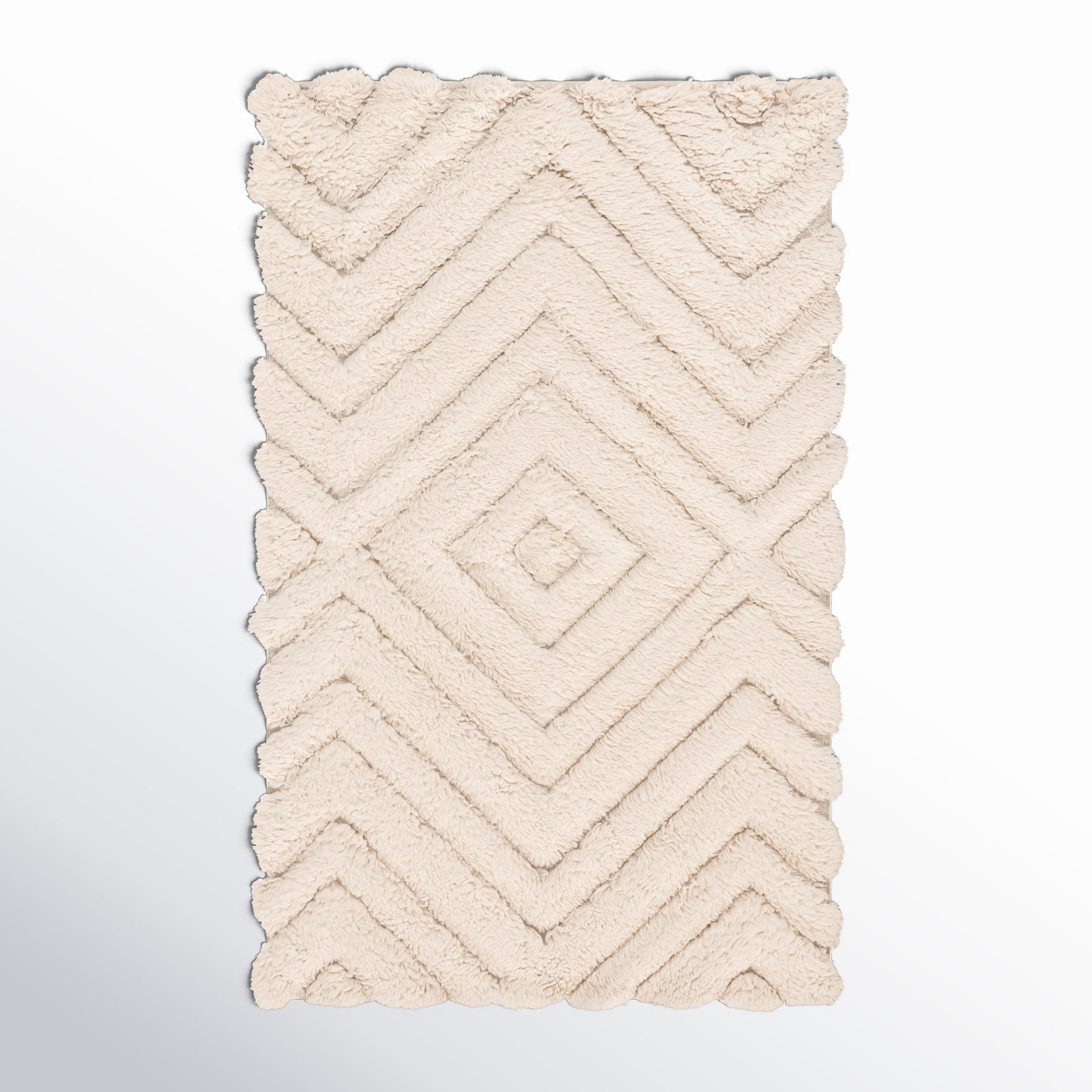 Dabria Handmade Wool Beige Rug, Rectangle 3' x 5'