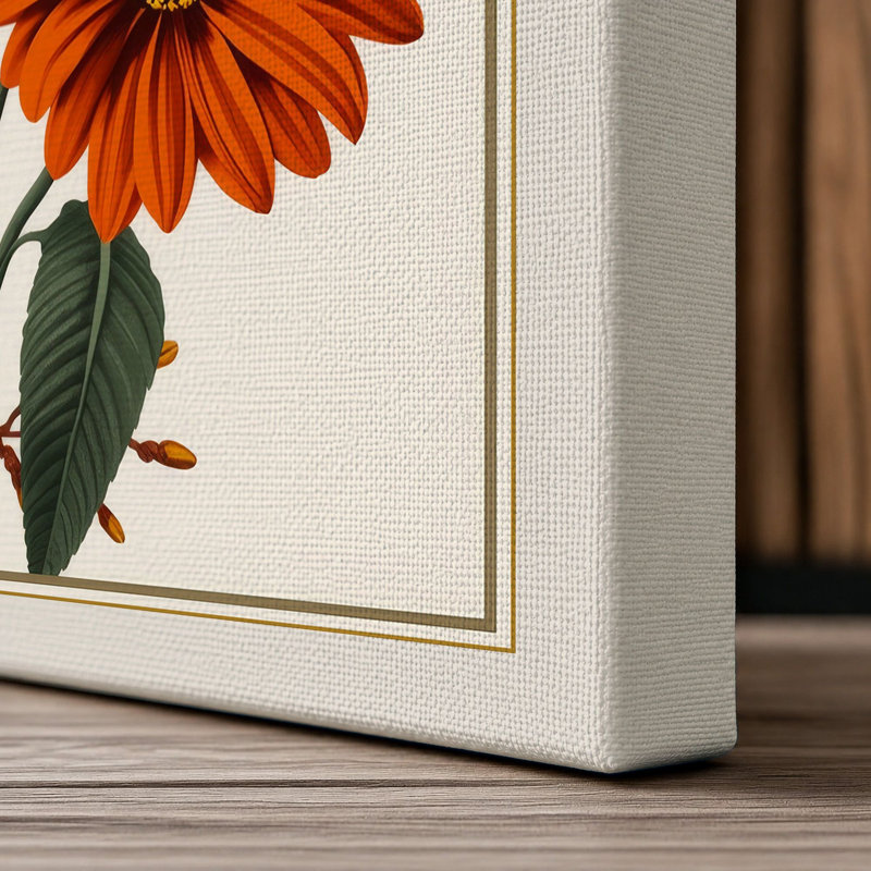 Study in Bloom Botanical - Wrapped Canvas, 30x20 - 76.2 x 50.8 cm, Cream Border