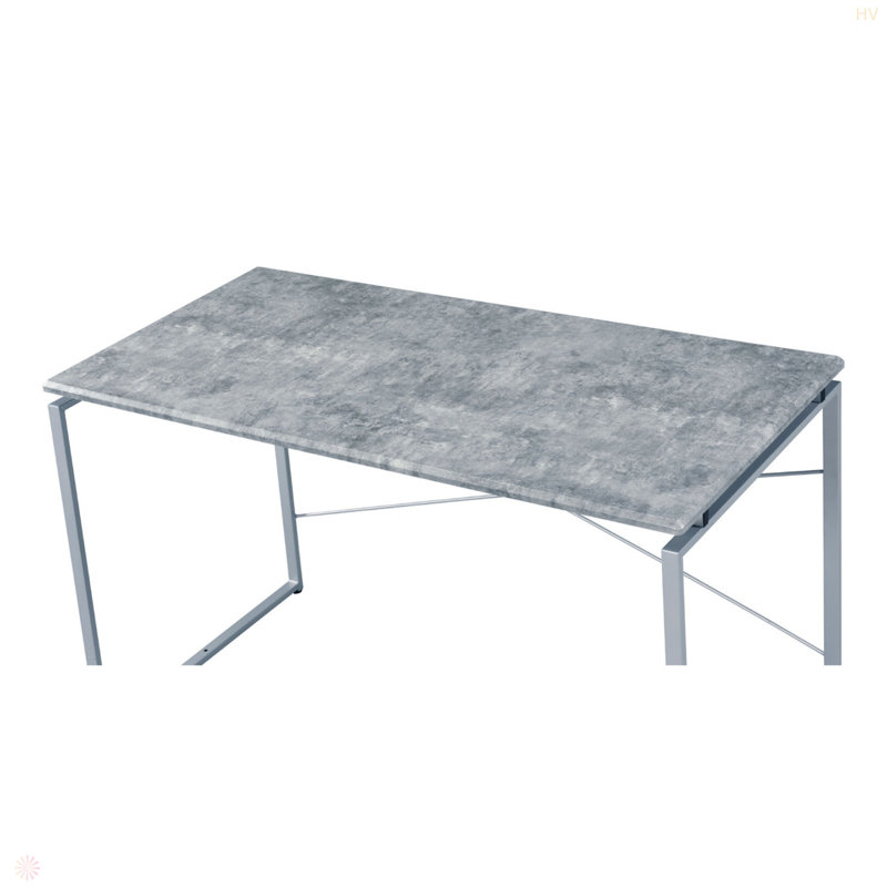Bureau d'écriture rectangulaire en faux béton, H 27,88 po x l 47 po x P 22,07 po