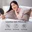 Ensemble de 2 taies d'oreiller en satin, 300 fils, sable gris, GentleSoft ™-359644267-359644241