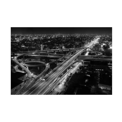 Art mural sur toile tendue - autoroute Koji Sugimoto pour décor de salon, de chambre à coucher ou de bureau - 16 x 24