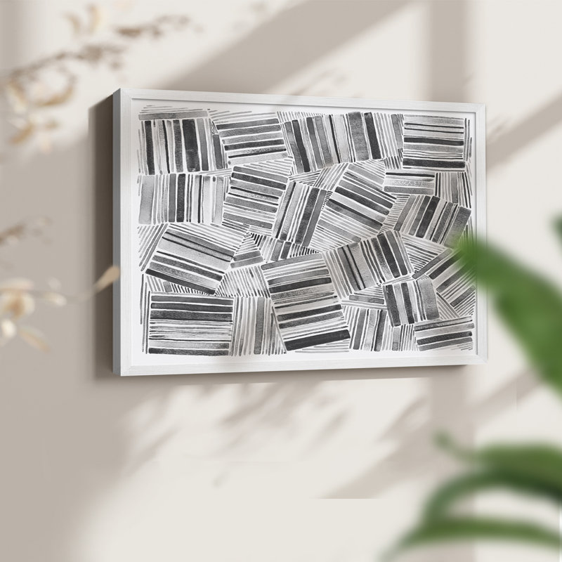 Motif matelassé III - Impression encadrée - réversible, H 11 po x l 14 po, Blanc