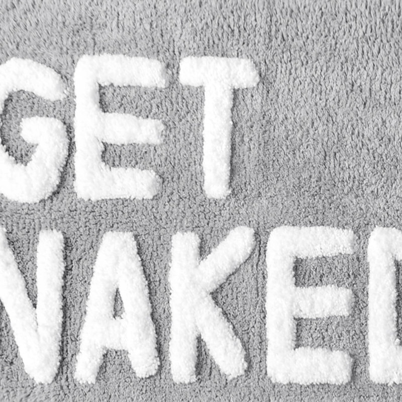 Casanova Slogan Get Naked Bath Mat, Grey/White