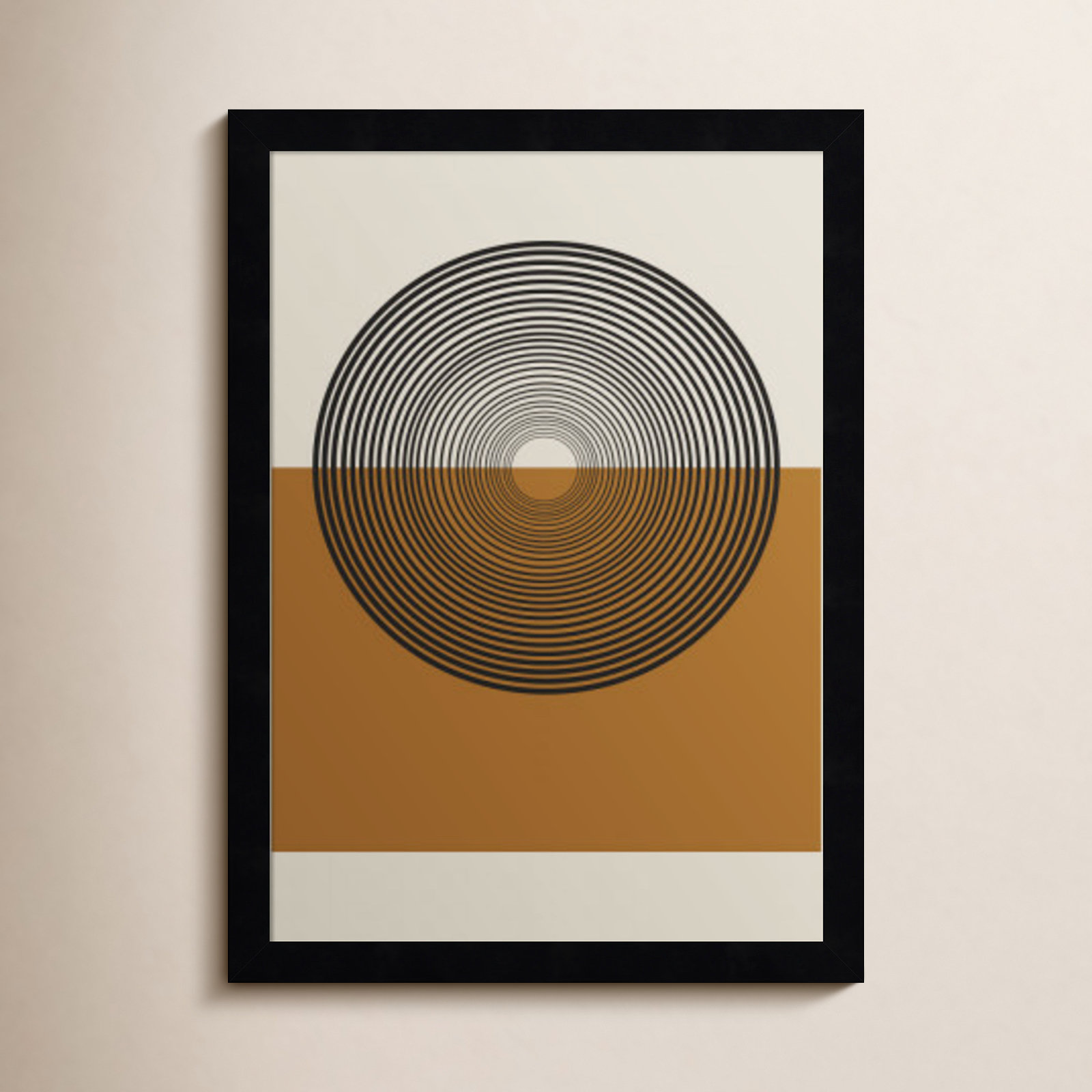 Retro Landscape Print, Black, 17" H x 13" W x 1" D