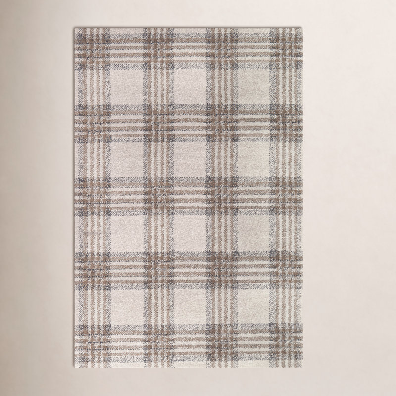 Kage Performance Plaid Indoor Rug, Rectangle 5'3" x 7'