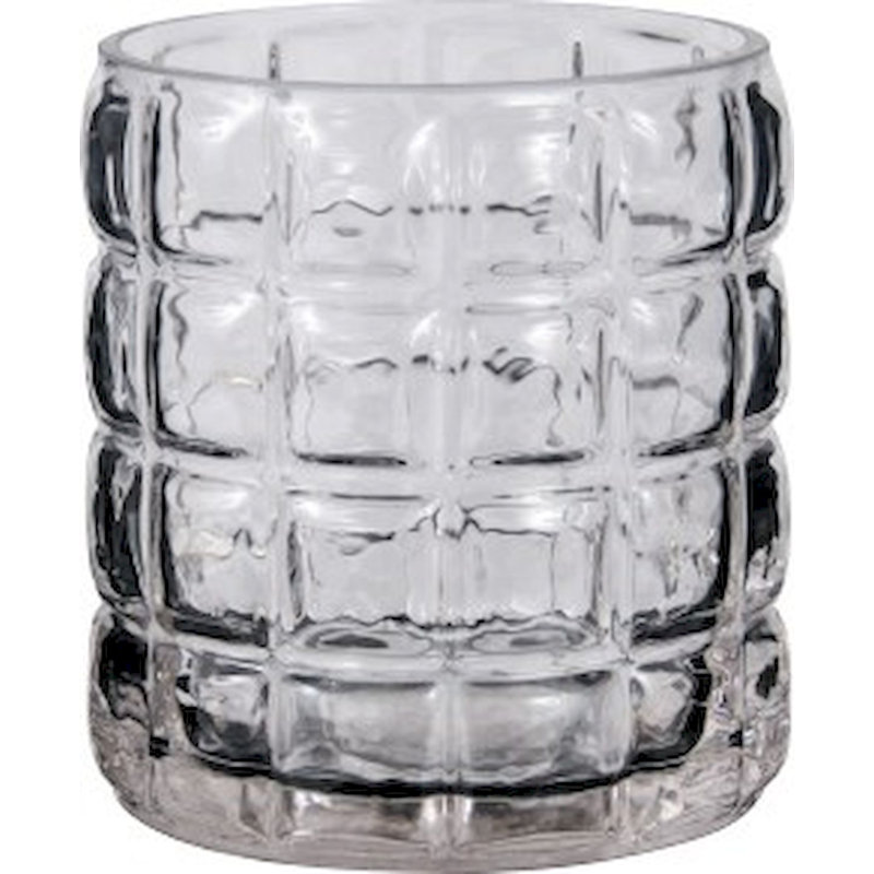 Vase cylindrique transparent texturé, H 3,94 po x l 3,54 po x P 3,54 po