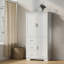 Grande armoire de rangement blanche avec portes et trois tiroirs - pour la salle de bain et le bureau-721401351