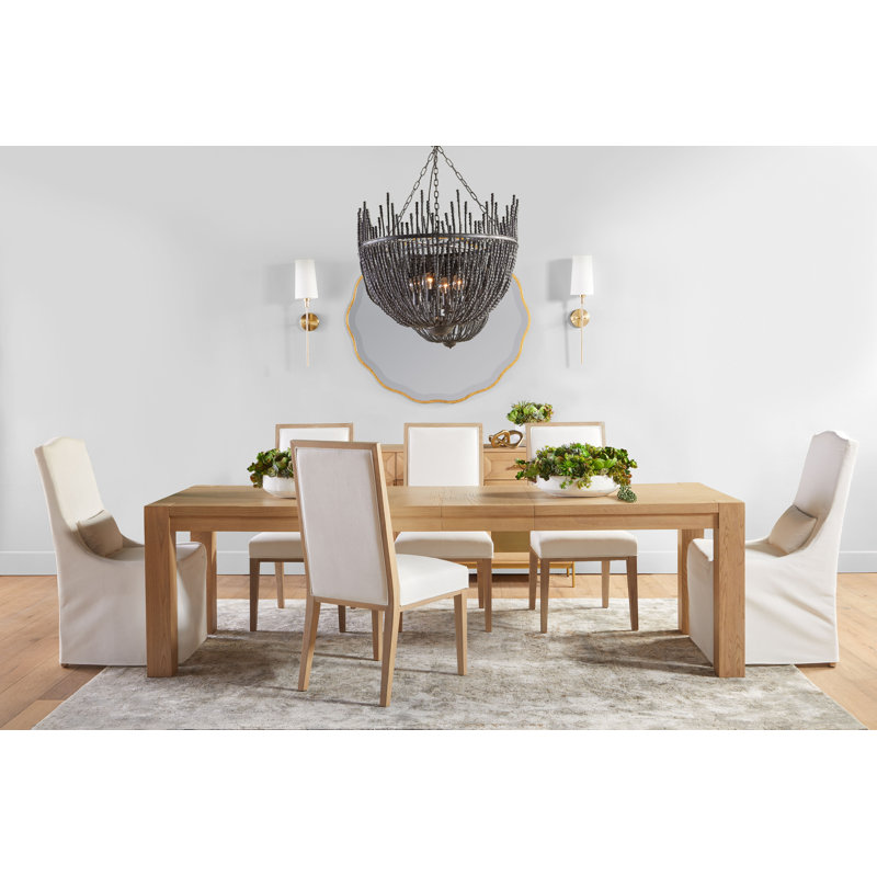 White Wood Parsons Side Chair with Slipcover