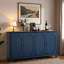 Buffet vintage avec portes cintrées à panneaux surélevés, grand espace de rangement, tablettes réglables et pieds de nivellement réglables-658328759
