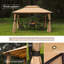 Pavillon de jardin en acier à toit souple avec rideau épais (assemblage rapide sans outil)-96226675-96226676
