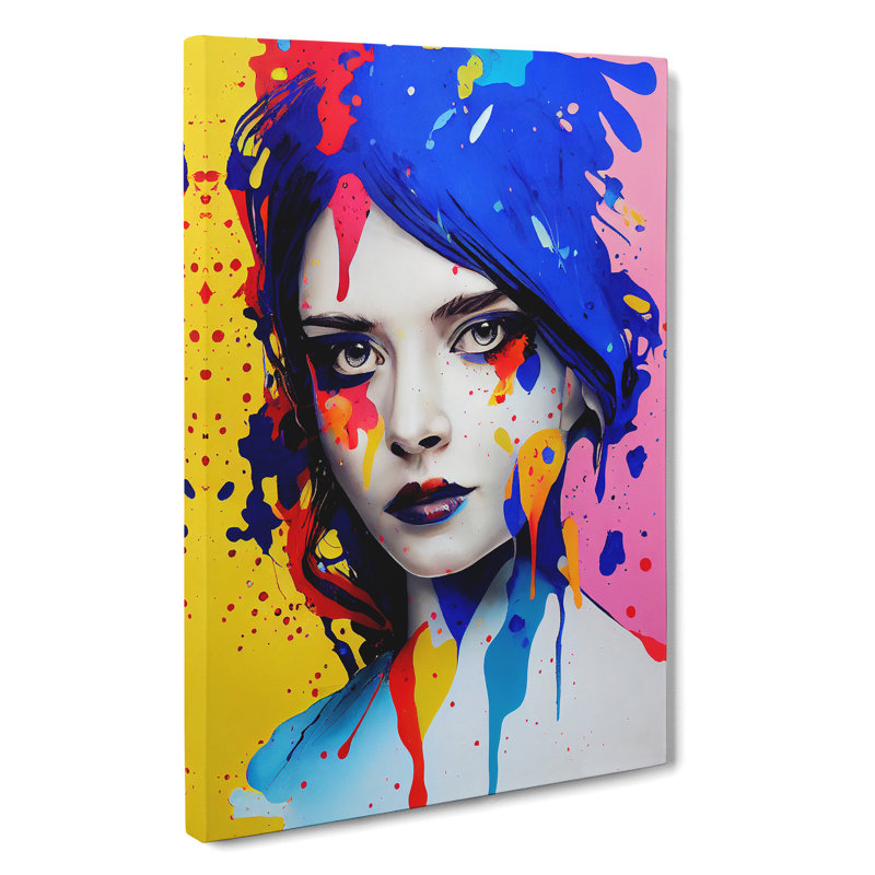 Paint Splashed Woman No.2 - Wrapped Canvas, 60cm H x 40cm W x 3cm D