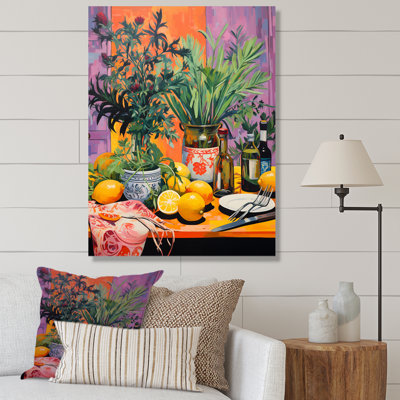 «Fauvist Herbs Pottery Flavors 2», art mural floral