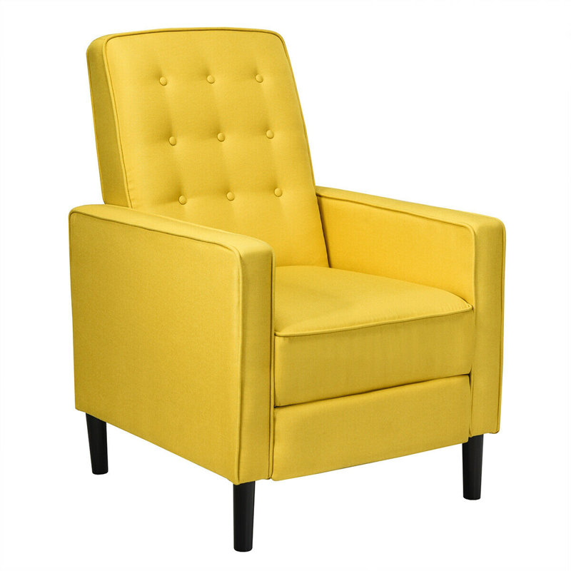 Fauteuil inclinable manuel Alaena, Mélange de lin jaune