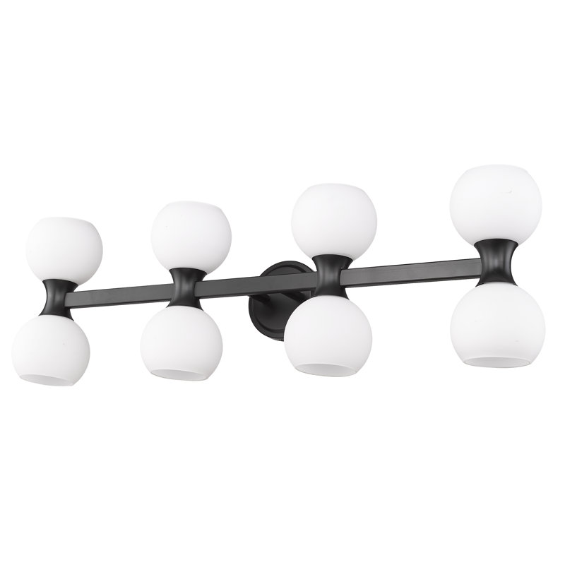 Éclairage pour meuble-lavabo à 8 lumières Nebel, Noir mat
