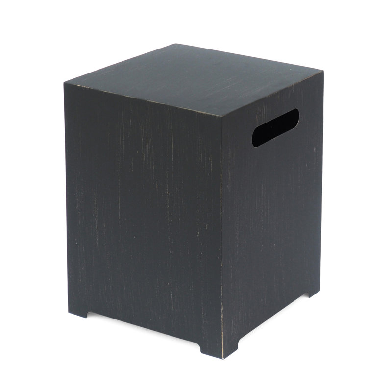 Iron Tank Holder Side Table, Brown & Gold, Strong Powder-coated Structure, 19.71in H X 14.94in D W Chic Desk, Brown+gold Finish, Powder-coated, 14.94”w 19.71”h 14.94”d