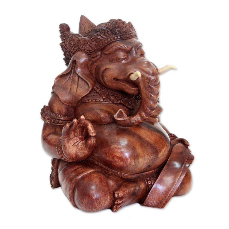 Figurine en bois Kind Ganesha