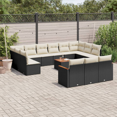 Grand canapé modulaire en rotin PE Vidaxl