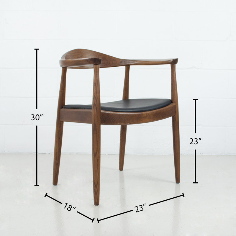 Chaise avec accoudoirs en bois massif Margi