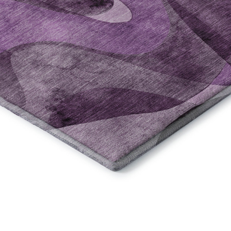 Premium Machine Washable Mayfield AMF536 Purple, Rectangle 9' x 12'