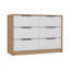Commode 4 tiroirs, plateau supérieur - pin / blanc